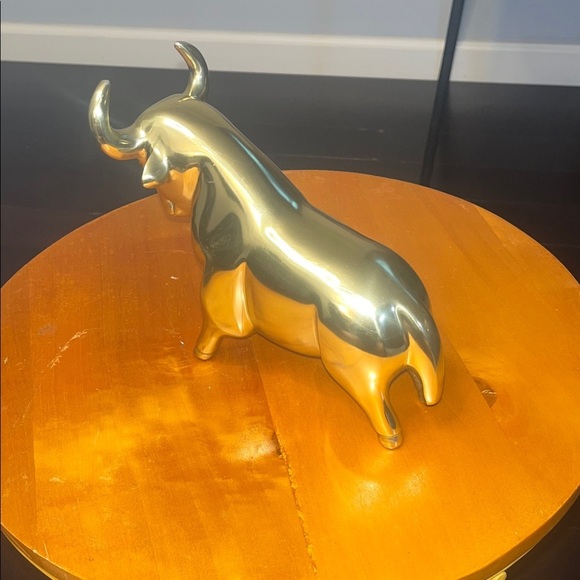 Pascal The Bull Gold Doorstop-Bookend Pascal Bull Door Stop Gold Bull Figurine - Picture 4 of 7